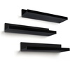 image:imageAmericanflat 14 Floating Shelves for Wall  Set of 3  Made of Engineered Wood with Lipped Ledge  Floating Wall Shelves for Bedroom Bathroom Kitchen Office and Living Room  BlackBlack