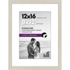 image:imageAmericanflat 26x32 Poster Frame  Matted to 22x28  Engineered Wood  White  Polished plexiglass front hangs vertical or horizontal sawtooth hangers included secure turntab backingLight Wood