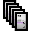 image:imageAmericanflat 4x6 Picture Frame 5Pack  Slim Molding  Black  Polished plexiglass front wall or tabletop display with included easel triangle hangers included secure turntab backingBlack