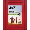 image:imageAmericanflat 5x7 Picture Frame with Polished Crystal Clear Glass  Hampton Collection  Distressed Wood Picture Frames for Tabletop and Wall Display  Charcoal Black  Polished glass wall or tabletop display with included easel sawtooth hangers included fits photos posters and artRed