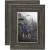 image:imageAmericanflat 5x7 Picture Frame with Polished Crystal Clear Glass  Set of 2  Hampton Collection  Distressed Wood Picture Frames for Tabletop and Wall Display  Rustic Tan  Polished glass wall or tabletop display with included easel hanging hardware included fits photos and artRustic