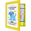 image:imageAmericanflat 85x11 Changeable Kids Art Frame  White  Holds 100 art pieces magnetic front door builtin keyholes for wall display stores finished artworkSunshine Yellow