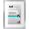 image:imageAmericanflat 8x10 Picture Frame with ShatterResistant Glass  Use as 5x7 Frame with Mat or Display 8x10 Photo Without Mat  Streamline Collection  Picture Frames for Tabletop and Wall  White  Shatterresistant glass wall or tabletop display with included easel sawtooth hangers included secure turntab backingSilver
