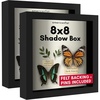 image:imageAmericanflat 8x8 Shadow Box Frame 2Pack  Engineered Wood  Black  Shatterresistant glass 15 inch interior depth displays keepsakes medals and memorabilia sawtooth hangers included8x8