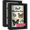 image:imageAmericanflat 8x8 Shadow Box Frame 2Pack  Engineered Wood  Black  Shatterresistant glass 15 inch interior depth displays keepsakes medals and memorabilia sawtooth hangers included5x7