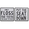 image:imageAmericanflat Bathroom Signs 3PK  Wash Soak Brush  Three 10 Bathroom Signs for Wall DecorBlack