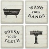 image:imageAmericanflat Bathroom Signs 3PK  Wash Soak Brush  Three 10 Bathroom Signs for Wall DecorDriftwood
