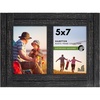 image:imageAmericanflat Hinged 4x6 Triple Picture Frame with 3 Photo Openings and Polished Glass  Distressed Wood Collage Picture Frames for Tabletop and Wall Display  Hampton Collection  Charcoal Black  Polished glass wall or tabletop display with included easel sawtooth hangers included fits photos posters and artCharcoal