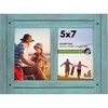 image:imageAmericanflat Hinged 4x6 Triple Picture Frame with 3 Photo Openings and Polished Glass  Distressed Wood Collage Picture Frames for Tabletop and Wall Display  Hampton Collection  Charcoal Black  Polished glass wall or tabletop display with included easel sawtooth hangers included fits photos posters and artTurquoise
