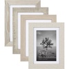 image:imageAmericanflat Rustic Lodge 11x14 Picture Frame Set of 4  Use as 8x10 Picture Frame with Mat or 11x14 Frame Without Mat  Textured Engineered Wood Photo Frame with Hanging Hardware for Wall DecorModern Farmhouse