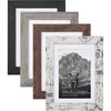 image:imageAmericanflat Rustic Lodge 11x14 Picture Frame Set of 4  Use as 8x10 Picture Frame with Mat or 11x14 Frame Without Mat  Textured Engineered Wood Photo Frame with Hanging Hardware for Wall DecorRustic Lodge
