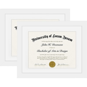image:imageAmericanflat 11x14 Diploma Frame 4Pack  Matted to 85x11  Black  Engineered Wood construction Shatterresistant glass displays diplomas certificates and documents use with or without matWhite