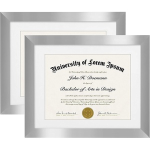 image:imageAmericanflat 11x14 Diploma Frame 4Pack  Matted to 85x11  Black  Engineered Wood construction Shatterresistant glass displays diplomas certificates and documents use with or without matSilver