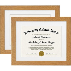 image:imageAmericanflat 11x14 Diploma Frame 4Pack  Matted to 85x11  Black  Engineered Wood construction Shatterresistant glass displays diplomas certificates and documents use with or without matDark Oak