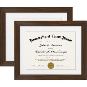 image:imageAmericanflat 11x14 Diploma Frame 4Pack  Matted to 85x11  Black  Engineered Wood construction Shatterresistant glass displays diplomas certificates and documents use with or without matWalnut