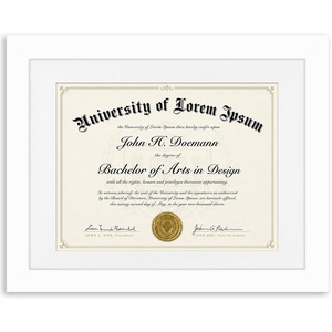 image:imageAmericanflat 11x14 Diploma Frame with ShatterResistant Glass  Use as 85x11 Frame with Mat or Display 11x14 Documents Without Mat  Certificate Frames with Engineered Wood for Wall Display  White  Engineered Wood construction Shatterresistant glass displays diplomas certificates and documents use with or without matWhite