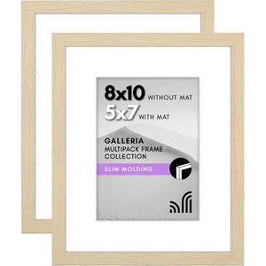 image:imageAmericanflat 11x14 Picture Frame 2Pack  Matted to 8x10  White  Slim Molding construction Polished plexiglass front hangs vertical or horizontal sawtooth hangers includedNatural Oak