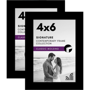 image:imageAmericanflat 11x17 Picture Frame 4Pack  Engineered Wood  Black  Shatterresistant glass hangs vertical or horizontal sawtooth hangers included fits photos posters and artBlack