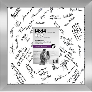 image:imageAmericanflat 14x14 Picture Frame  Matted to 5x7  Driftwood  Engineered Wood construction Shatterresistant glass hangs vertical or horizontal sawtooth hangers includedSilver