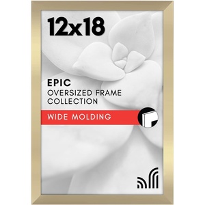 image:imageAmericanflat 20x30 Poster Frame  White Engineered Wood with Polished Plexiglass  Wide Picture Frame for Vertical or Horizontal Wall Display  Epic Collection  White  Polished plexiglass front hangs vertical or horizontal sawtooth hangers included fits photos posters and artGold