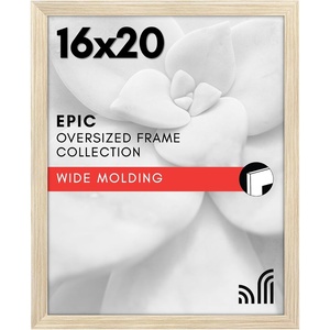 image:imageAmericanflat 20x30 Poster Frame  White Engineered Wood with Polished Plexiglass  Wide Picture Frame for Vertical or Horizontal Wall Display  Epic Collection  White  Polished plexiglass front hangs vertical or horizontal sawtooth hangers included fits photos posters and artNatural Oak