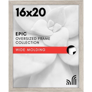 image:imageAmericanflat 20x30 Poster Frame  White Engineered Wood with Polished Plexiglass  Wide Picture Frame for Vertical or Horizontal Wall Display  Epic Collection  White  Polished plexiglass front hangs vertical or horizontal sawtooth hangers included fits photos posters and artDriftwood