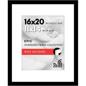 image:imageAmericanflat 26x32 Poster Frame  Matted to 22x28  Engineered Wood  White  Polished plexiglass front hangs vertical or horizontal sawtooth hangers included secure turntab backingBlack
