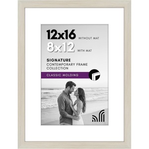 image:imageAmericanflat 26x32 Poster Frame  Matted to 22x28  Engineered Wood  White  Polished plexiglass front hangs vertical or horizontal sawtooth hangers included secure turntab backingLight Wood