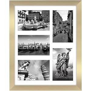 image:imageAmericanflat 4x6 Collage Picture Frame  Fits 4  Engineered Wood  WhiteGold