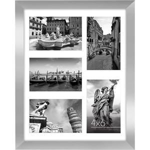 image:imageAmericanflat 4x6 Collage Picture Frame  Fits 4  Engineered Wood  WhiteSilver