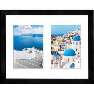 image:imageAmericanflat 5x7 Picture Frame Collage with Polished Plexiglass  Fits Three 5x7 Photos or Use as One 10x20 Picture Frame  Signature Collection  Collage Frames for Wall Display  WhiteBlack