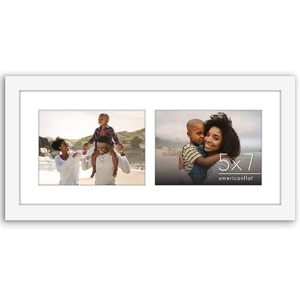 image:imageAmericanflat 5x7 Picture Frame Collage with Polished Plexiglass  Fits Three 5x7 Photos or Use as One 10x20 Picture Frame  Signature Collection  Collage Frames for Wall Display  WhiteWhite