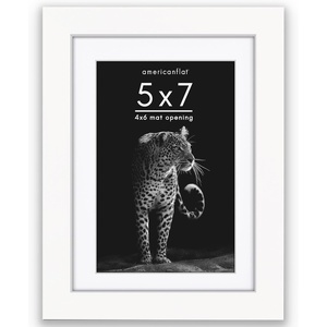 image:imageAmericanflat 8x8 Picture Frame with ShatterResistant Glass  Use as 4x4 Frame with Mat or Display 8x8 Photo Without Mat  Signature Collection  Square Frames for Tabletop and Wall Display  White  Shatterresistant glass wall or tabletop display with included easel sawtooth hangers included use with or without matWhite