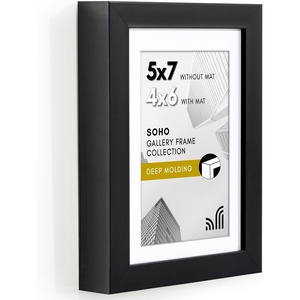 image:imageAmericanflat 8x8 Picture Frame with ShatterResistant Glass  Use as 4x4 Frame with Mat or Display 8x8 Photo Without Mat  Signature Collection  Square Frames for Tabletop and Wall Display  White  Shatterresistant glass wall or tabletop display with included easel sawtooth hangers included use with or without matBlack