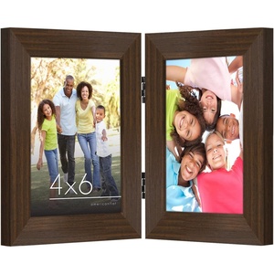 image:imageAmericanflat Hinged 8x10 Picture Frame with ShatterResistant Glass  Double Picture Frames with Engineered Wood  Signature Collection  Photo Frame for Tabletop Display  WhiteWalnut