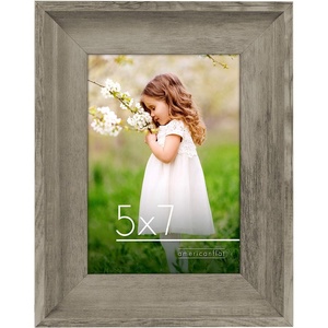 image:imageAmericanflat Rustic Lodge 11x14 Picture Frame Set of 4  Use as 8x10 Picture Frame with Mat or 11x14 Frame Without Mat  Textured Engineered Wood Photo Frame with Hanging Hardware for Wall DecorDriftwood
