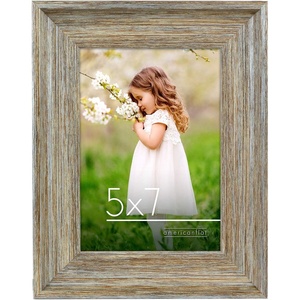 image:imageAmericanflat Rustic Lodge 11x14 Picture Frame Set of 4  Use as 8x10 Picture Frame with Mat or 11x14 Frame Without Mat  Textured Engineered Wood Photo Frame with Hanging Hardware for Wall DecorMetallic Grey