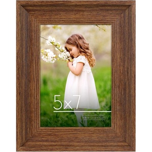 image:imageAmericanflat Rustic Lodge 11x14 Picture Frame Set of 4  Use as 8x10 Picture Frame with Mat or 11x14 Frame Without Mat  Textured Engineered Wood Photo Frame with Hanging Hardware for Wall DecorWalnut