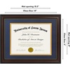 image:imageAmericanflat 11x14 Diploma Frame with ShatterResistant Glass  Use as 85x11 Frame with Mat or Display 11x14 Documents Without Mat  Certificate Frames with Engineered Wood for Wall Display  Gold  Engineered Wood construction Shatterresistant glass displays diplomas certificates and documents use with or without matMahogany Blue  Gold mat