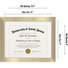 image:imageAmericanflat 11x14 Diploma Frame with ShatterResistant Glass  Use as 85x11 Frame with Mat or Display 11x14 Documents Without Mat  Certificate Frames with Engineered Wood for Wall Display  Gold  Engineered Wood construction Shatterresistant glass displays diplomas certificates and documents use with or without matGold