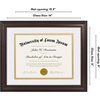 image:imageAmericanflat 11x14 Diploma Frame with ShatterResistant Glass  Use as 85x11 Frame with Mat or Display 11x14 Documents Without Mat  Certificate Frames with Engineered Wood for Wall Display  Gold  Engineered Wood construction Shatterresistant glass displays diplomas certificates and documents use with or without matMahogany White  Gold mat