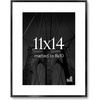 image:imageAmericanflat 11x14 Picture Frame  Matted to 8x10  Metal  Gold  Shatterresistant glass hangs vertical or horizontal sawtooth hangers included secure turntab backingBlack