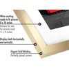 image:imageAmericanflat 11x14 Picture Frame with ShatterResistant Glass  Use as 8x10 Frame with Mat or Display 11x14 Photo Without Mat  Signature Collection  Picture Frames for Wall Display  Gold  Shatterresistant glass hangs vertical or horizontal sawtooth hangers included use with or without matGold