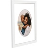 image:imageAmericanflat 11x14 Picture Frame with ShatterResistant Glass  Use as 8x10 Frame with Mat or Display 11x14 Photo Without Mat  Signature Collection  Picture Frames for Wall Display  Driftwood  Engineered Wood construction Shatterresistant glass hangs vertical or horizontal sawtooth hangers includedWhite