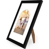 image:imageAmericanflat 11x14 Picture Frame with ShatterResistant Glass  Use as 8x10 Frame with Mat or Display 11x14 Photo Without Mat  Signature Collection  Picture Frames for Wall Display  Driftwood  Engineered Wood construction Shatterresistant glass hangs vertical or horizontal sawtooth hangers includedBlack