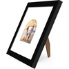 image:imageAmericanflat 11x14 Picture Frame with ShatterResistant Glass  Use as 8x10 Frame with Mat or Display 11x14 Photo Without Mat  Signature Collection  Picture Frames for Wall Display  Driftwood  Engineered Wood construction Shatterresistant glass hangs vertical or horizontal sawtooth hangers includedBlack