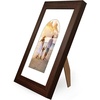 image:imageAmericanflat 11x14 Picture Frame with ShatterResistant Glass  Use as 8x10 Frame with Mat or Display 11x14 Photo Without Mat  Signature Collection  Picture Frames for Wall Display  Driftwood  Engineered Wood construction Shatterresistant glass hangs vertical or horizontal sawtooth hangers includedWalnut