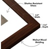 image:imageAmericanflat 11x14 Picture Frame with ShatterResistant Glass  Use as 8x10 Frame with Mat or Display 11x14 Photo Without Mat  Signature Collection  Picture Frames for Wall Display  Driftwood  Engineered Wood construction Shatterresistant glass hangs vertical or horizontal sawtooth hangers includedWalnut