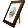 image:imageAmericanflat 11x14 Picture Frame with ShatterResistant Glass  Use as 8x10 Frame with Mat or Display 11x14 Photo Without Mat  Signature Collection  Picture Frames for Wall Display  Driftwood  Engineered Wood construction Shatterresistant glass hangs vertical or horizontal sawtooth hangers includedWalnut