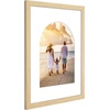 image:imageAmericanflat 11x14 Picture Frame with ShatterResistant Glass  Use as 8x10 Frame with Mat or Display 11x14 Photo Without Mat  Signature Collection  Picture Frames for Wall Display  Dark OakNatural Oak